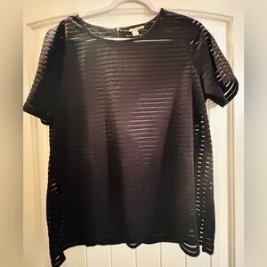 Short Black Sleeve Blouse Size Large